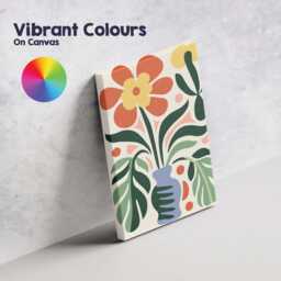 Mid Century Flower Vase Still Life With Tropical Leaves Canvas Wall Art Print Decor Picture Ready To Hang - thumbnail 4