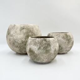 Light Green & Beige Ceramic Plant Pot, Handmade Tommy Indoor Planter, Gift, Multiple Sizes - D12cm-D37cm - thumbnail 2