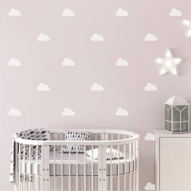 Clouds - Set Of 55 Bedroom Nursery Home Decor Removable Decorative Vinyl Wall Decal Stickers - image 1