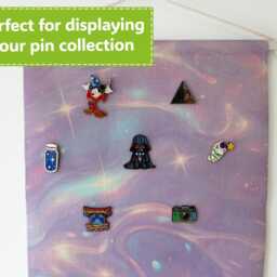 Dreamy Galaxy Pin Banner - Wall Hanging - Space Inspired Display Magical Pastel Fabric Celestial Pennant - thumbnail 3
