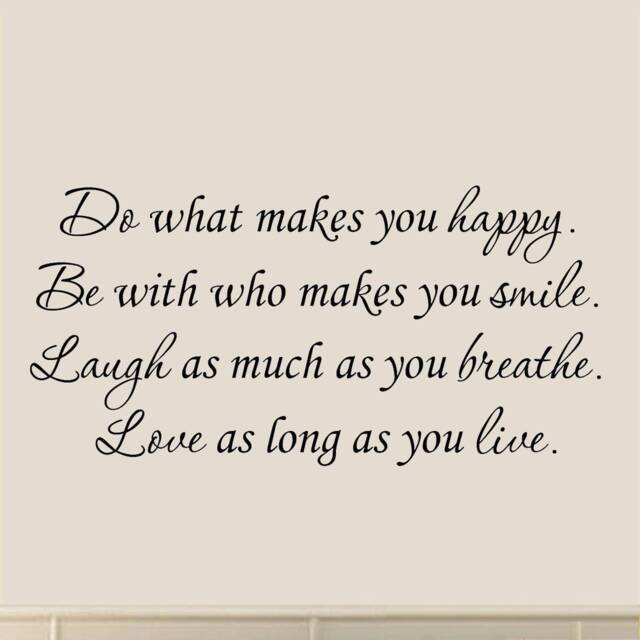 Vwaq Do What Makes You Happy Wall Decal Be With Who Smile Inspirational - image 1