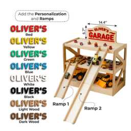 Personalized Toy Car Parking Garage Christmas Gift For Grandson - thumbnail 2