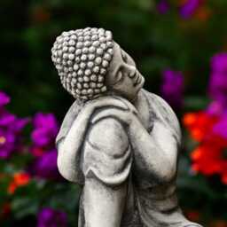Concrete Buddha Statue Meditating Sitting Sculpture Outdoor Zen Figurine Garden Figure Cement Yard Ornament Lover Gift - thumbnail 4