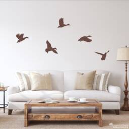 Duck Wall Decal Set - Mallard Ducks Flying Man Cave Decor Of 5 - thumbnail 3