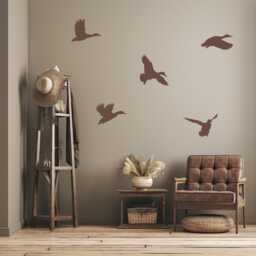 Duck Wall Decal Set - Mallard Ducks Flying Man Cave Decor Of 5 - thumbnail 1