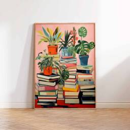 Vintage Library Poster, Book Shop Print, Lovers Gift, Reading Antique Wall Art, Retro Gift Idea - thumbnail 2