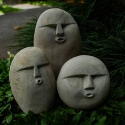 Funny Stone , Face Figurine, Meme Funny Stone, Carving Face, Carving, Garden Decor, Home Birthday Gift - thumbnail 4