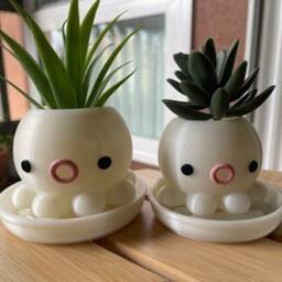 Octopus Planter, Animal Office Decor, Desk Plant Dad, Woman Gifts, Home Succulents, Air-Plants - thumbnail 4