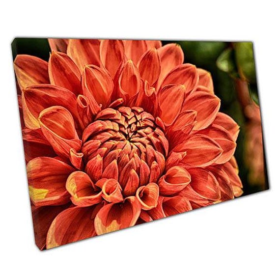 Orange Flower Canvas Art Ready To Hang Wall Decor For Home Office - image 1