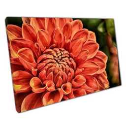 Orange Flower Canvas Art Ready To Hang Wall Decor For Home Office - thumbnail 1