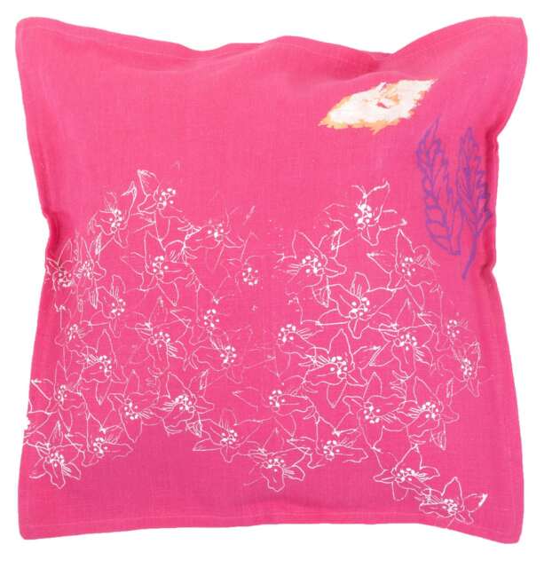 Bright Fuschia & White Llilies Cushion Cover - image 1