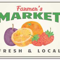 Farmers Market Metal Sign - Fresh & Local Produce Decor Rustic Kitchen Wall Art Farm Stand Fruit Country - thumbnail 2