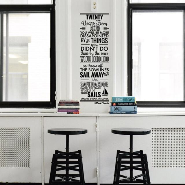 Mark Twain Quote Wall Decal, Explore Dream Discover, Home Office Decor - image 1