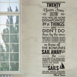 Mark Twain Quote Wall Decal, Explore Dream Discover, Home Office Decor - thumbnail 3