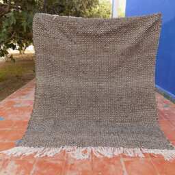 Beni Ourain Moroccan Rug, Handwoven Wool Hanbel, Geometric Diamond Weave - thumbnail 2