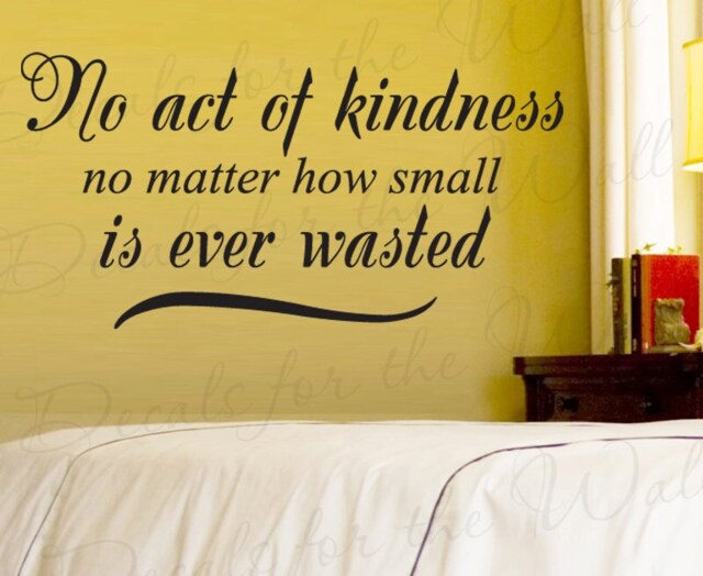 No Act Kindness Matter How Small Wasted Inspirational Character Charity Wall Decal Vinyl Quote Lettering Decoration Sticker Decor Art J55 - image 1