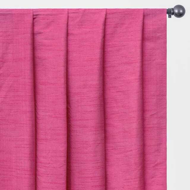 Light Fuchsia Pink Art Silk Curtain Panels, Faux Curtains - Rod Pocket, Grommet, Box Pleat, Three Pinch Tab Top, Plain Ring Top - image 1