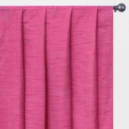 Light Fuchsia Pink Art Silk Curtain Panels, Faux Curtains - Rod Pocket, Grommet, Box Pleat, Three Pinch Tab Top, Plain Ring Top