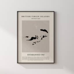 British Virgin Islands Map Vintage Abstract Wall Art Print Picasso + Matisse Inspired Travel Poster - thumbnail 2