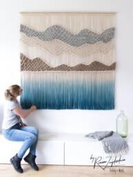 "Xxl Textile Artwork - Large Woven Wall Art Large 70"" X 65"" Tapestry ""High Tops" - thumbnail 1