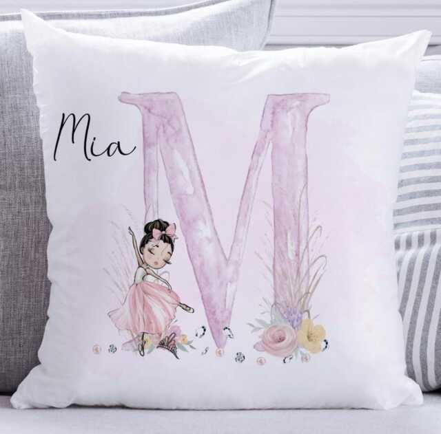 Personalized Ballerina Cushion Ballet Bedroom Decor, Girls Gift - image 1