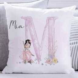 Personalized Ballerina Cushion Ballet Bedroom Decor, Girls Gift - thumbnail 1