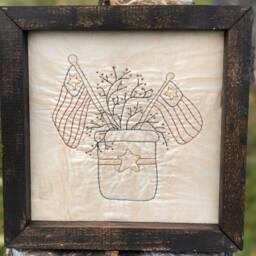 Old Glory Primitive Stitchery Framed Print - thumbnail 3