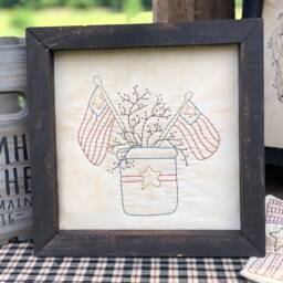 Old Glory Primitive Stitchery Framed Print - thumbnail 2