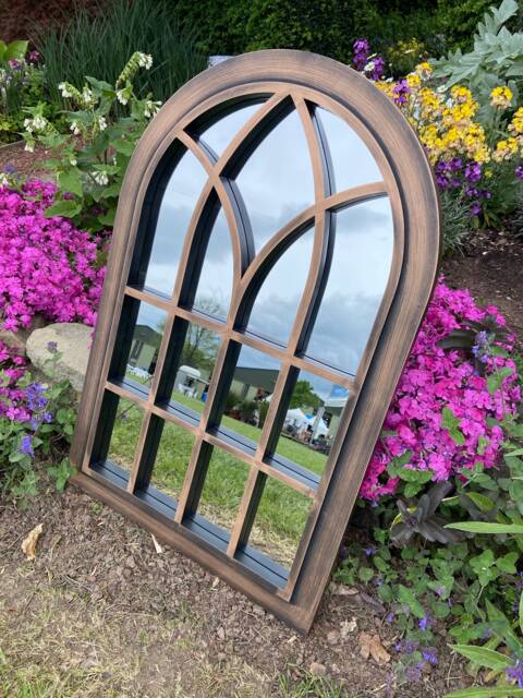 Arched Window Mirror Henley Bronze & Black, Indoor/Outdoor Decor - image 1