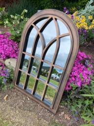 Arched Window Mirror Henley Bronze & Black, Indoor/Outdoor Decor - thumbnail 1