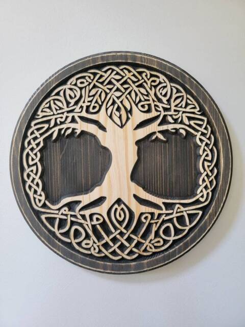 Celtic Tree Of Life Wood Carving Wall Art - image 1
