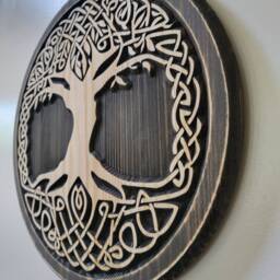 Celtic Tree Of Life Wood Carving Wall Art - thumbnail 2