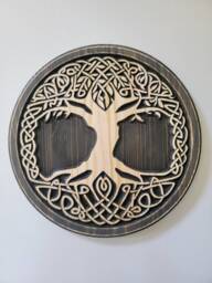 Celtic Tree Of Life Wood Carving Wall Art - thumbnail 1