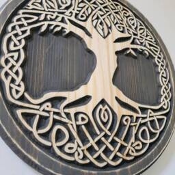 Celtic Tree Of Life Wood Carving Wall Art - thumbnail 3