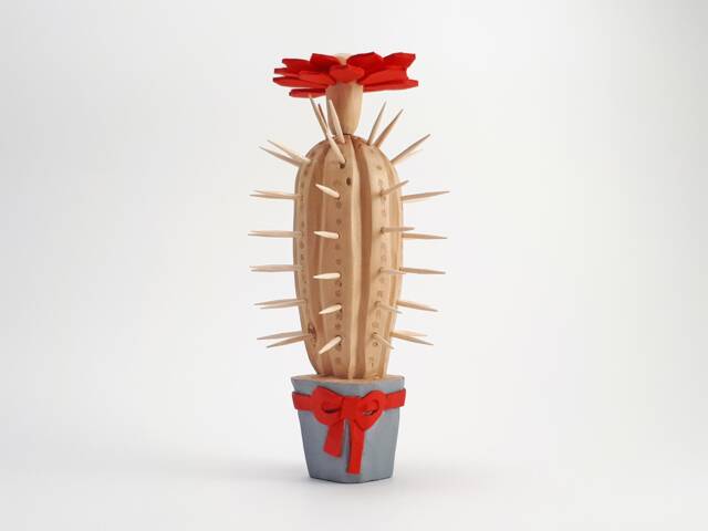 Cactus Made Of Wood, Flower Figure, Gift For A Lover, Room Decoration - image 1