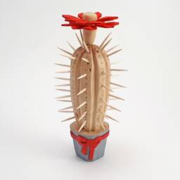 Cactus Made Of Wood, Flower Figure, Gift For A Lover, Room Decoration - thumbnail 3