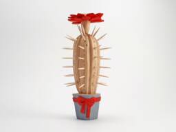 Cactus Made Of Wood, Flower Figure, Gift For A Lover, Room Decoration - thumbnail 1