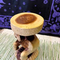 Hand Carved Acacia Elephant Stool - Fair Trade Home Decor - thumbnail 4