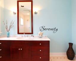 Serenity Vinyl Decal, Bathroom Decor, Wall Words, Decals, Decal Sticker - thumbnail 1