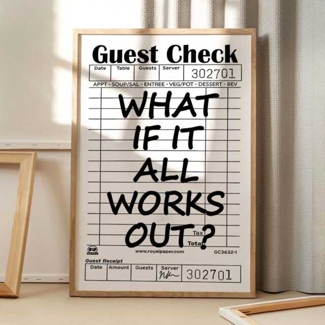 What If It All Works Out Guest Check Art Canvas Poster, Trendy Wall Art, Apartment Aesthetic Decor, Retro Home Printed Gift - image 1