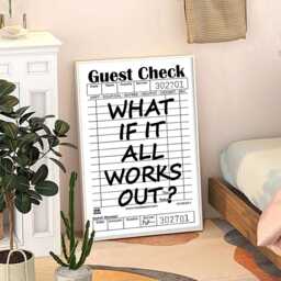 What If It All Works Out Guest Check Art Canvas Poster, Trendy Wall Art, Apartment Aesthetic Decor, Retro Home Printed Gift - thumbnail 3