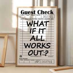 What If It All Works Out Guest Check Art Canvas Poster, Trendy Wall Art, Apartment Aesthetic Decor, Retro Home Printed Gift - thumbnail 1