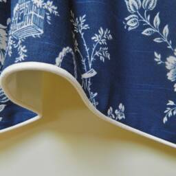 Country House Indigo Blue By Wavery French Window Valance Lined Corded Scalloped Cotton Made To Order Custom Available - thumbnail 3