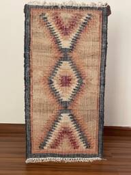 Handmade Hemp Kilim Rug - 2x4 Ft, Traditional Indian Design