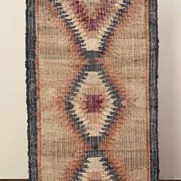 Handmade Hemp Kilim Rug - 2x4 Ft, Traditional Indian Design - thumbnail 3