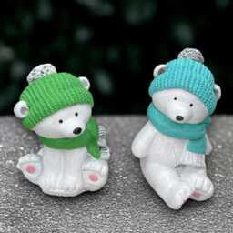 Unique Pair Teddy Sculpture Concrete Couple Bear Figurine Cement Animal Decoration Handmade Ornament Front Door Statue Garden Art - thumbnail 3