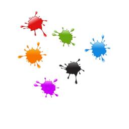 Watercolor Paint Splash Wall Decals, Art Room Decor, Set Of 6 - thumbnail 2