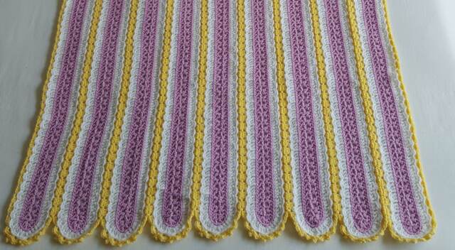 Pink & Yellow Stripe Blanket - image 1