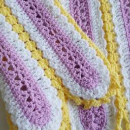 Pink & Yellow Stripe Blanket - thumbnail 2