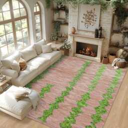 Beige & Green Moroccan Rug, Shag Berber Rug, Large Area Beni Ourain Rug - thumbnail 3